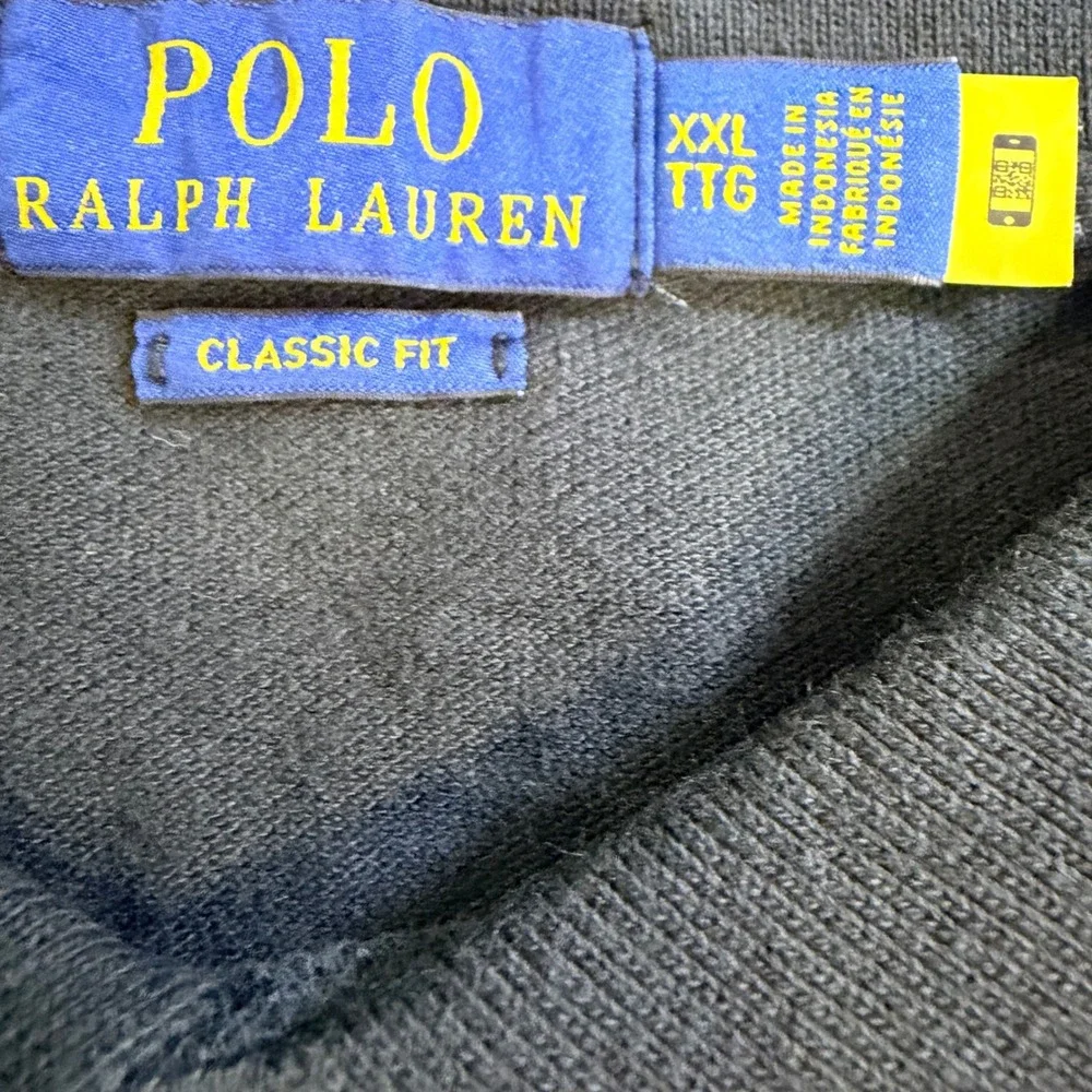 Polo Ralph Lauren Polo Shirt Men XXL Black Classic Fit Cotton Red Pony Logo Golf